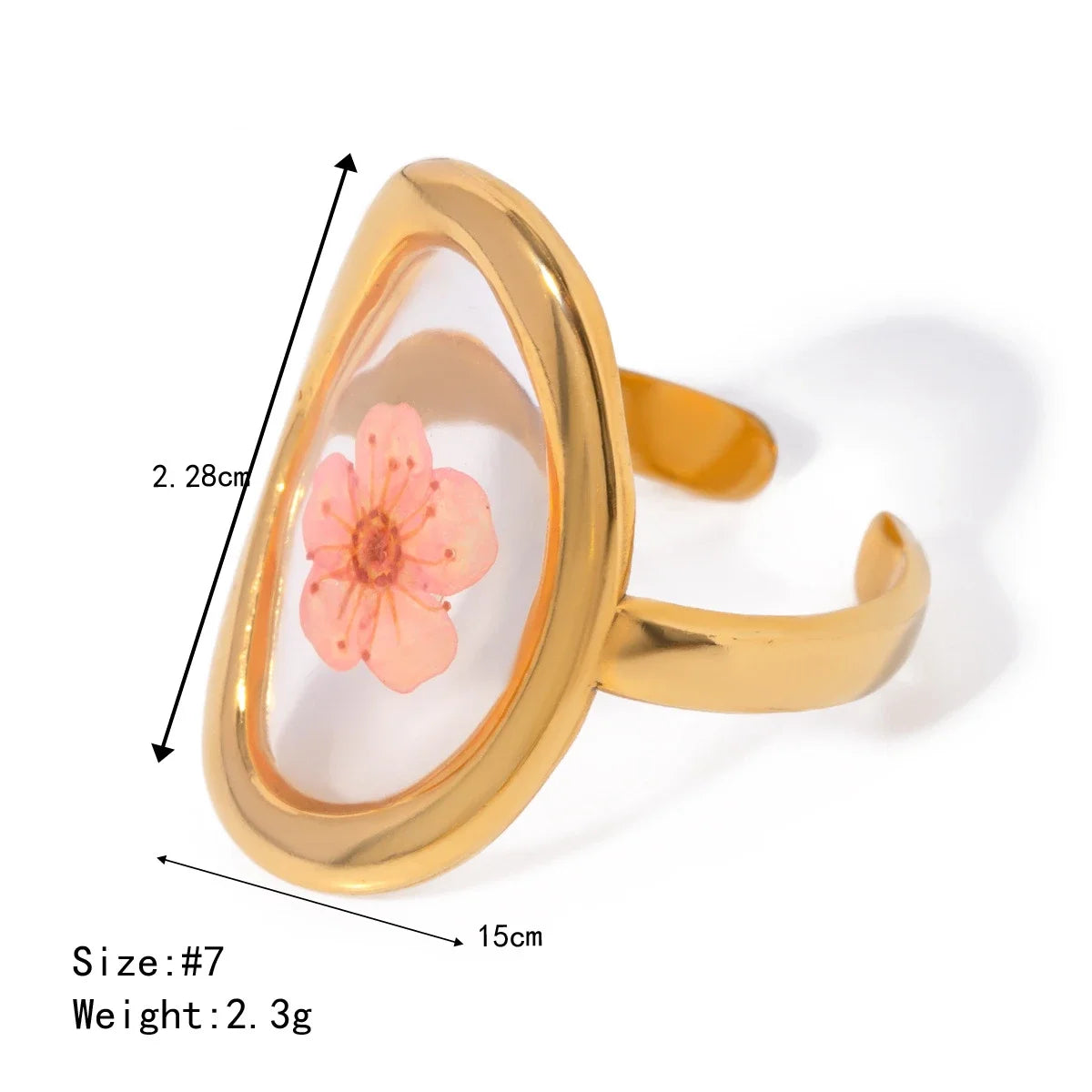 Pressed Flower Botanical Ring