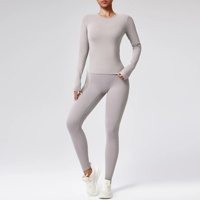 Thumbhole Long Sleeve Leggings Set