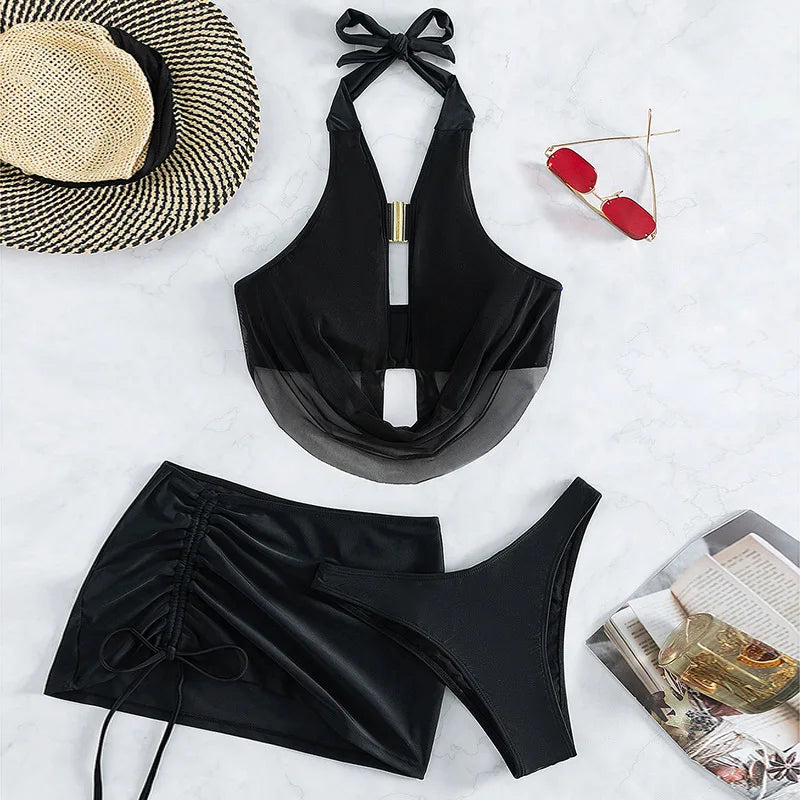 Crisscross Wrap Bikini Set