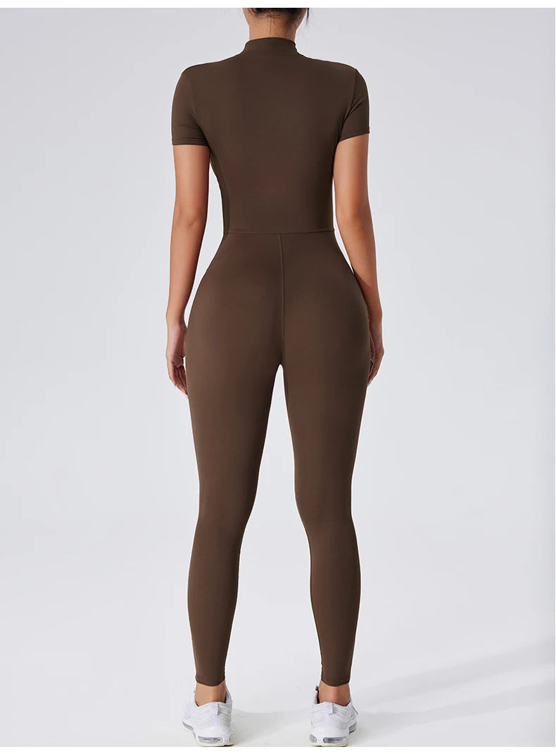 Sculpting Zip-Up Active Jumpsuit
