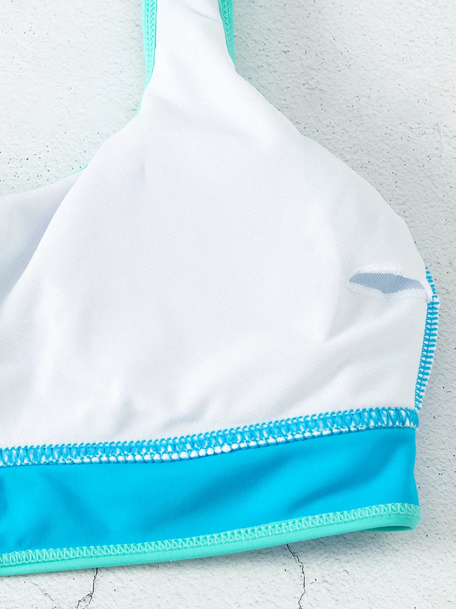 Sporty Stripe High-Waist Bikini Set
