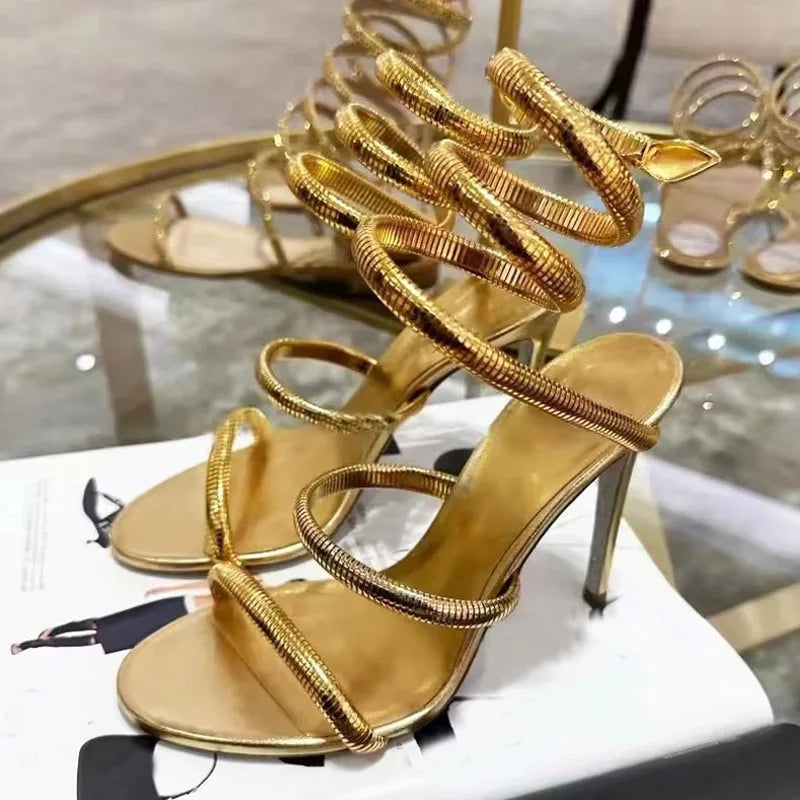 Spiral Strap Stiletto Heels