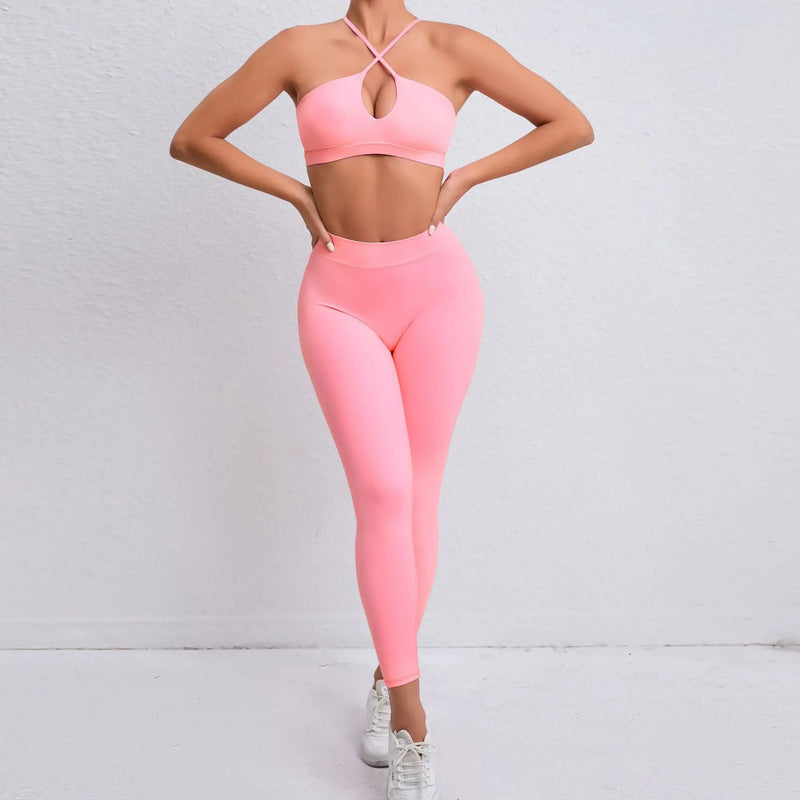 Keyhole Halter Leggings Set
