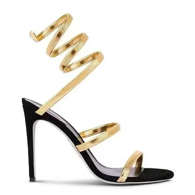 Spiral Strap Stiletto Heels