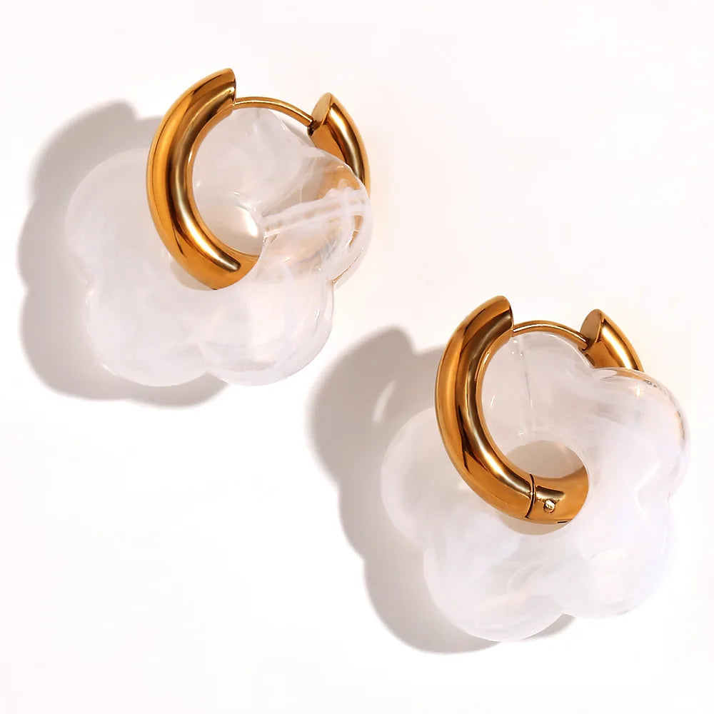 Flower Hoop Earrings