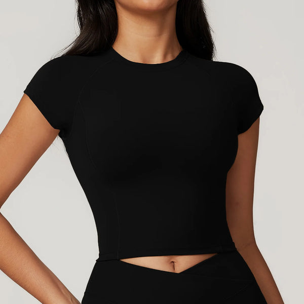 Short Sleeve Workout Crop Top