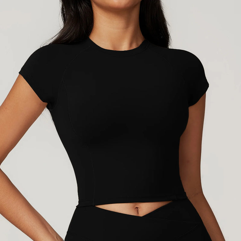 Short Sleeve Workout Crop Top