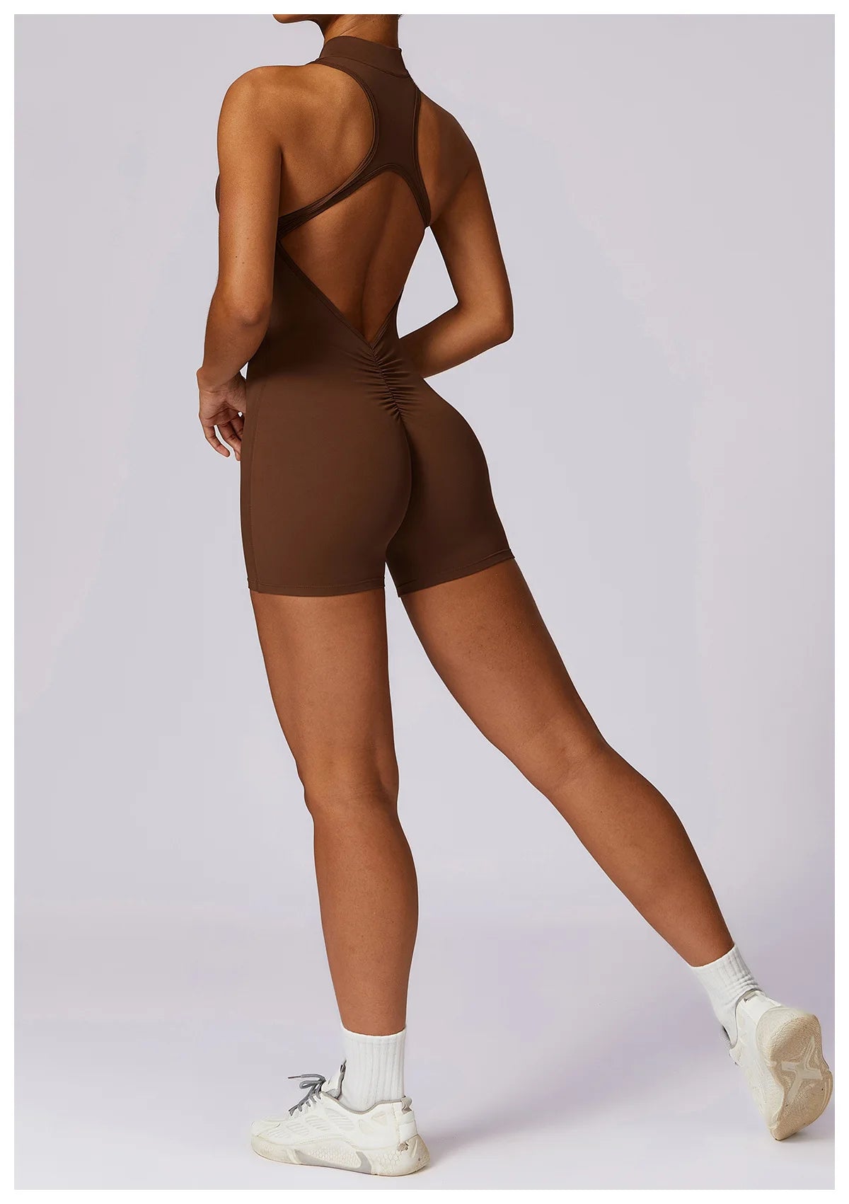 One Shoulder Biker Shorts Set