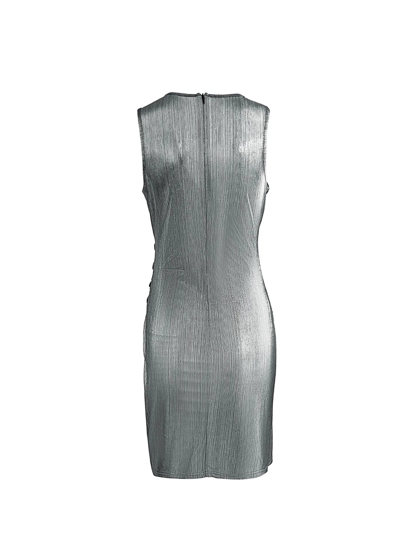 Silver Aura Wrap Mini Dress