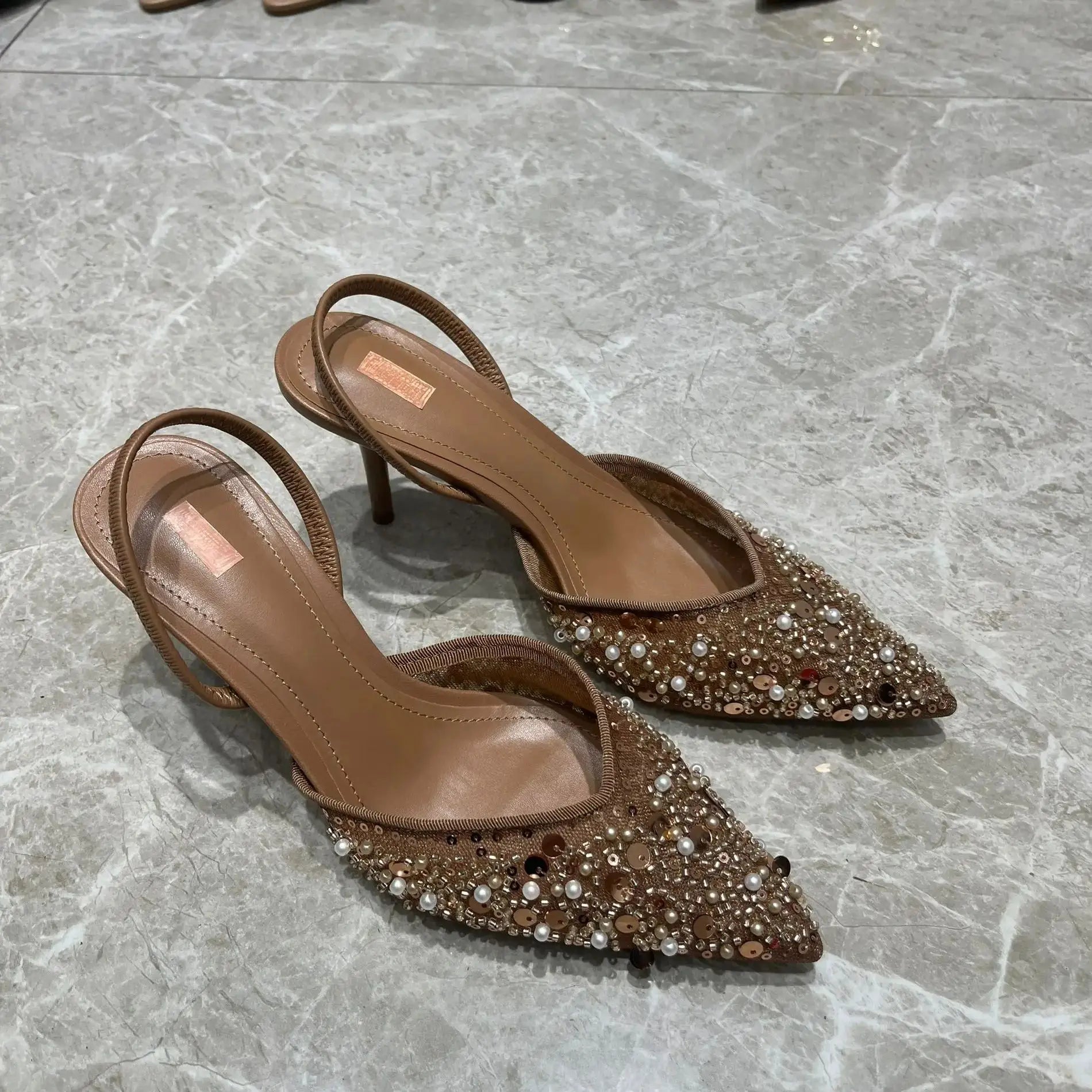 Embellished Slingback Heels