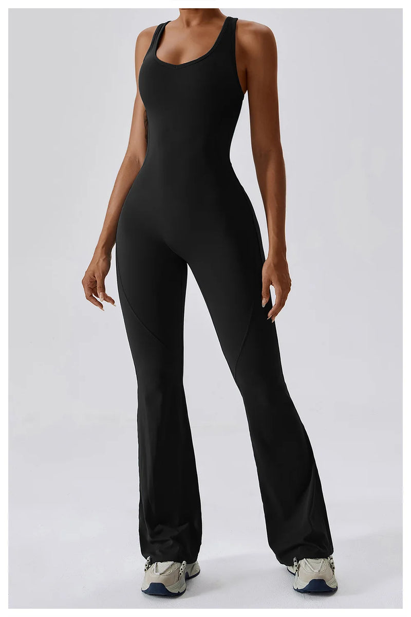 Open-Back Flare Jumpsuit