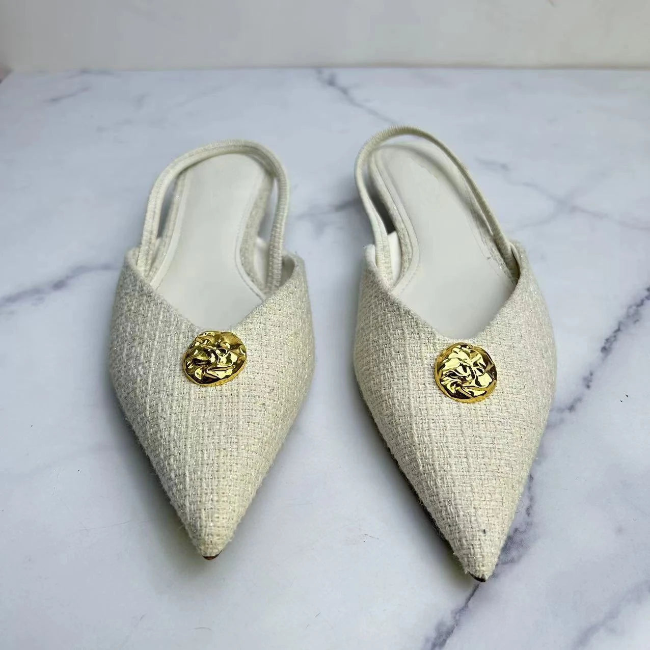 Pointed Toe Slingback Flats