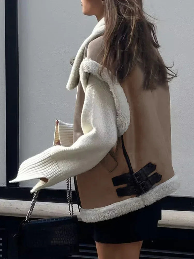 Faux Shearling Aviator Jacket