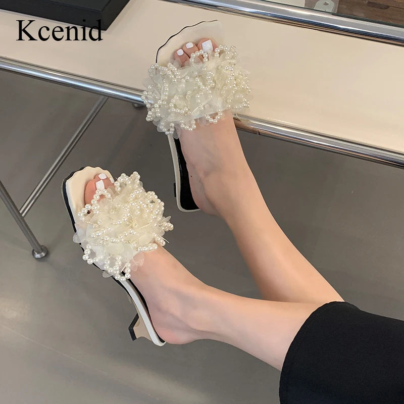 Pearl Bloom Heeled Sandals