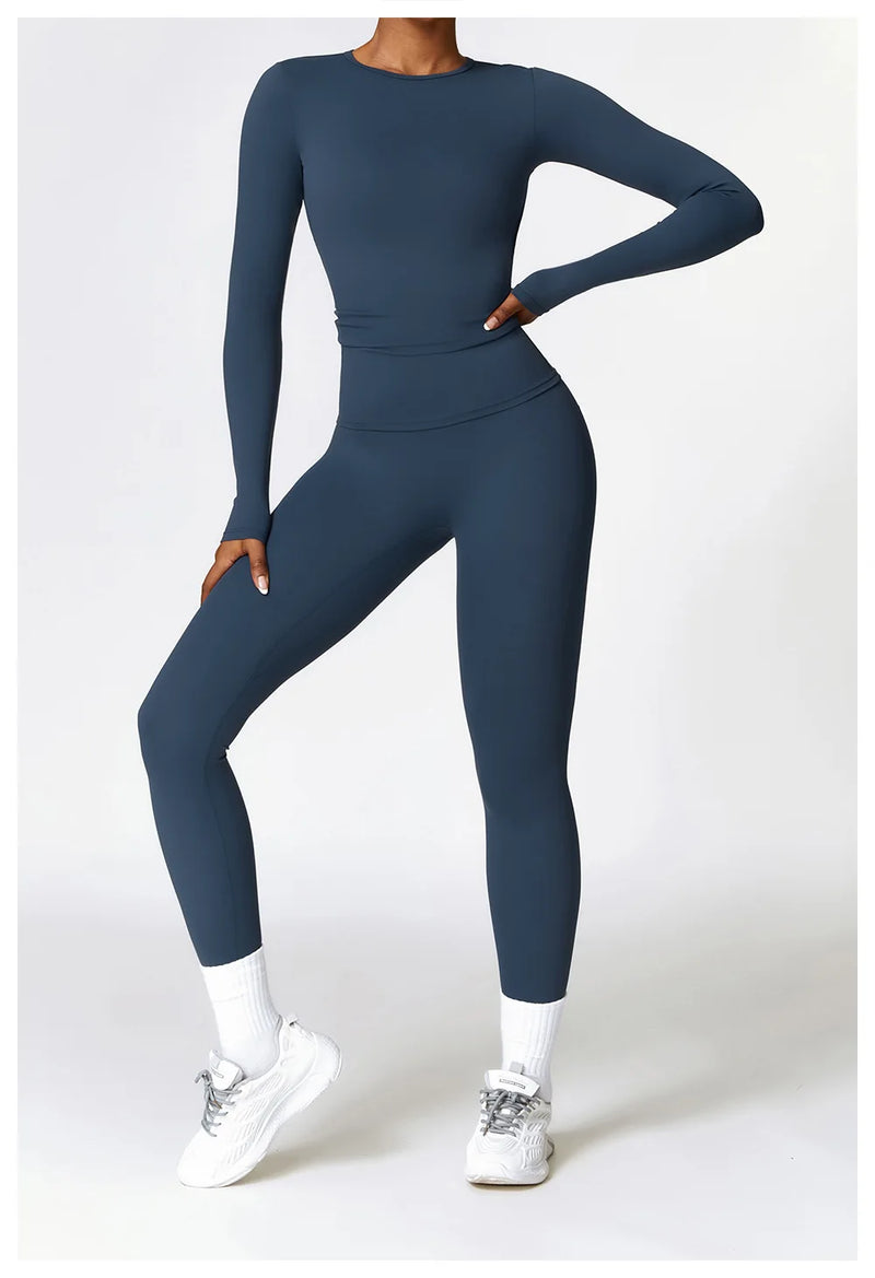 Thumbhole Long Sleeve Leggings Set