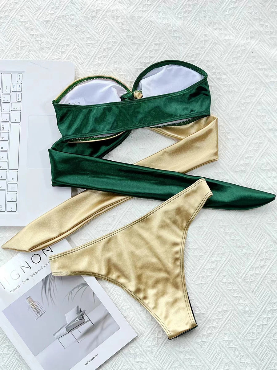 Ring Detail Bandeau Bikini