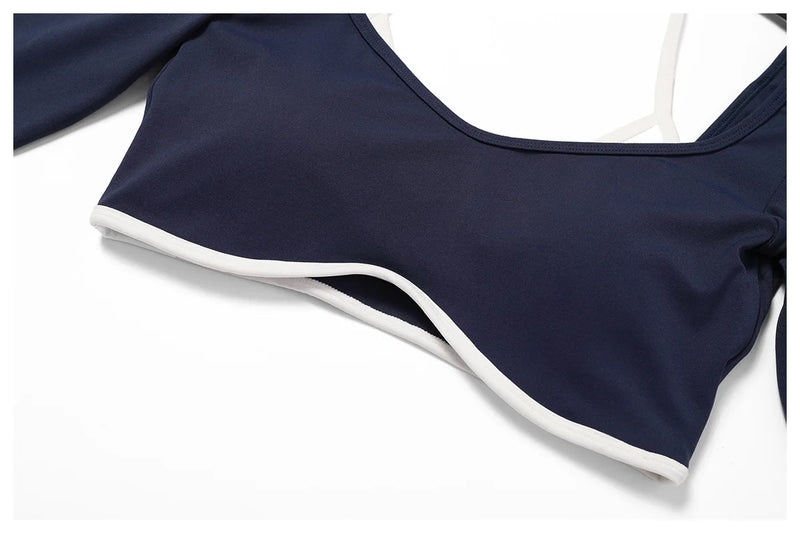 Square Neck Long Sleeve Workout Top