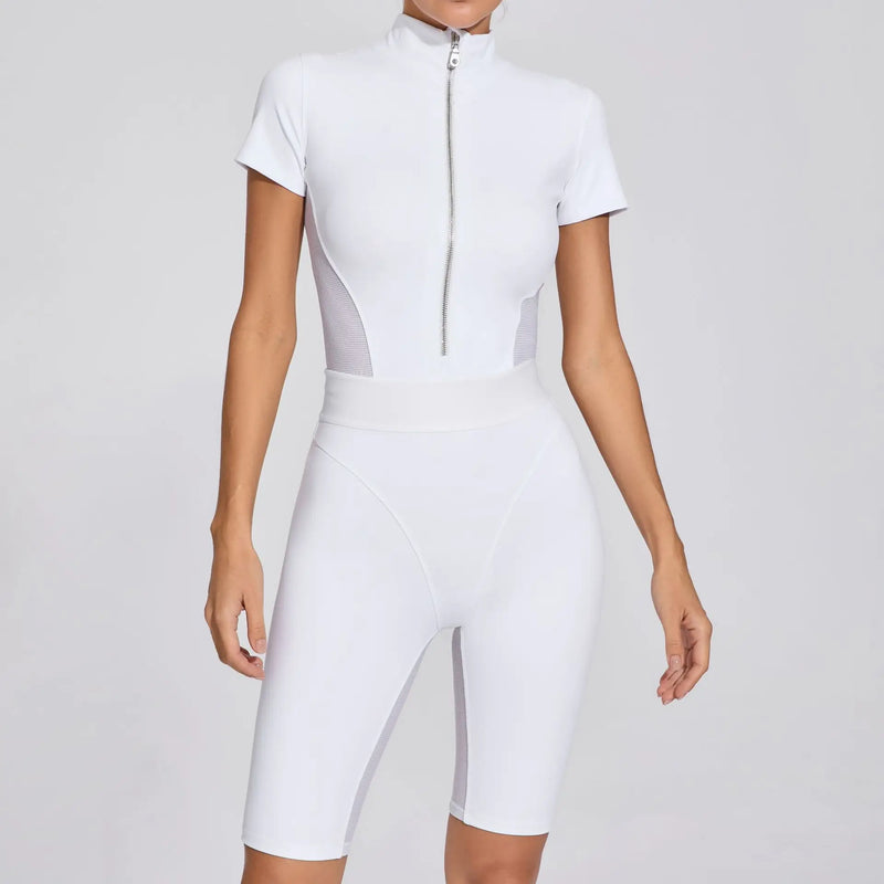 Short Sleeve Workout Jumpsuit