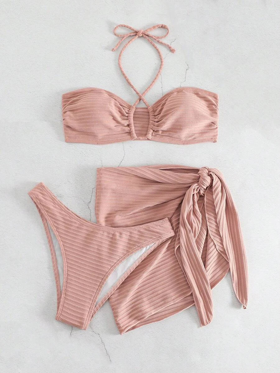 3-Piece Ring Detail Bikini Set
