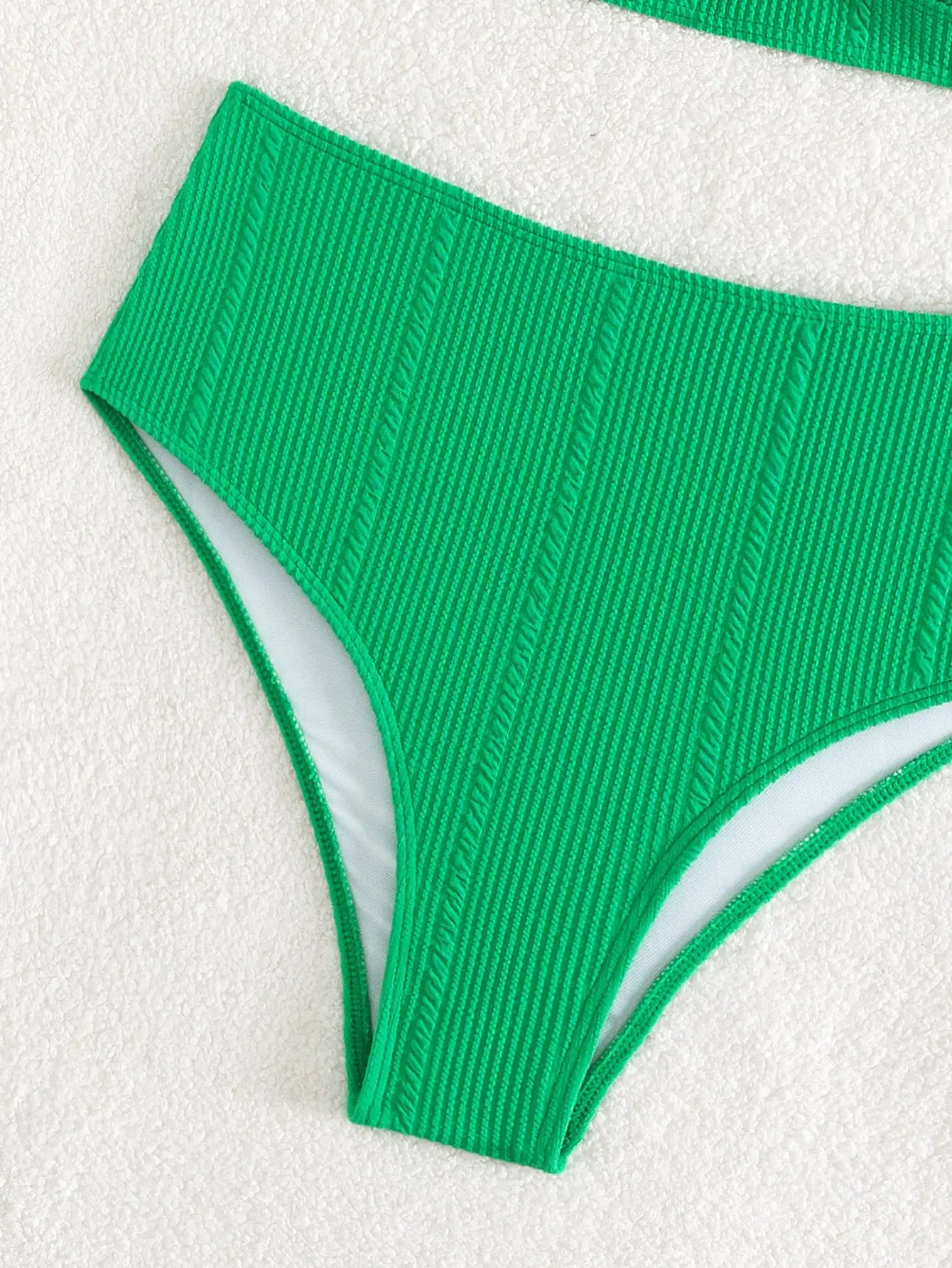 Textured High Waist Bikini Set