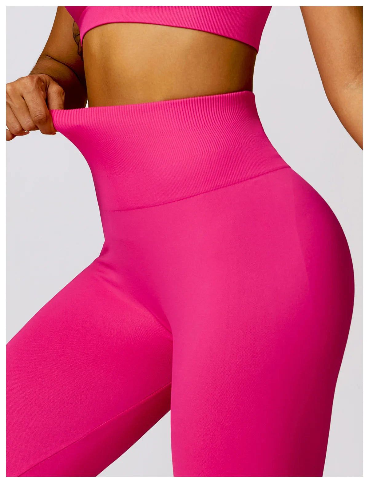 Ribbed Waist Flared Leggings
