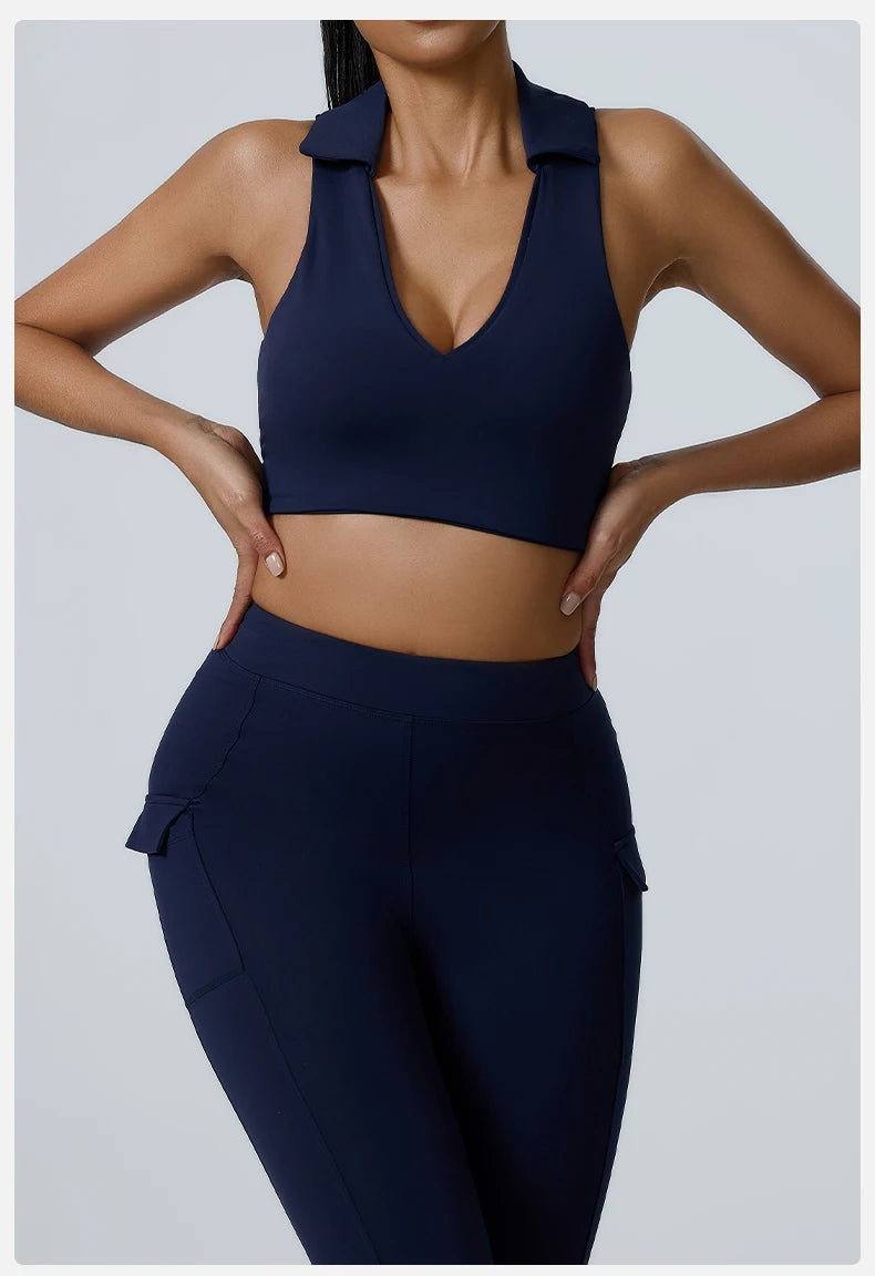 Polo Halter & Cargo Leggings Workout Set