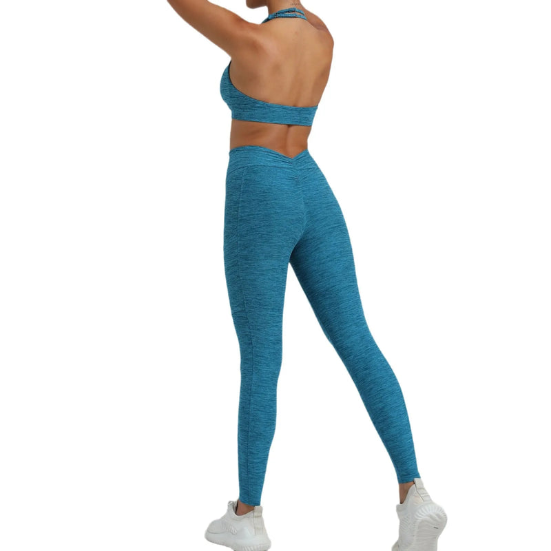 Halter Bra & Pocket Leggings Workout Set