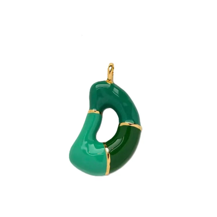 Gold Chain with Green Pendant Necklace