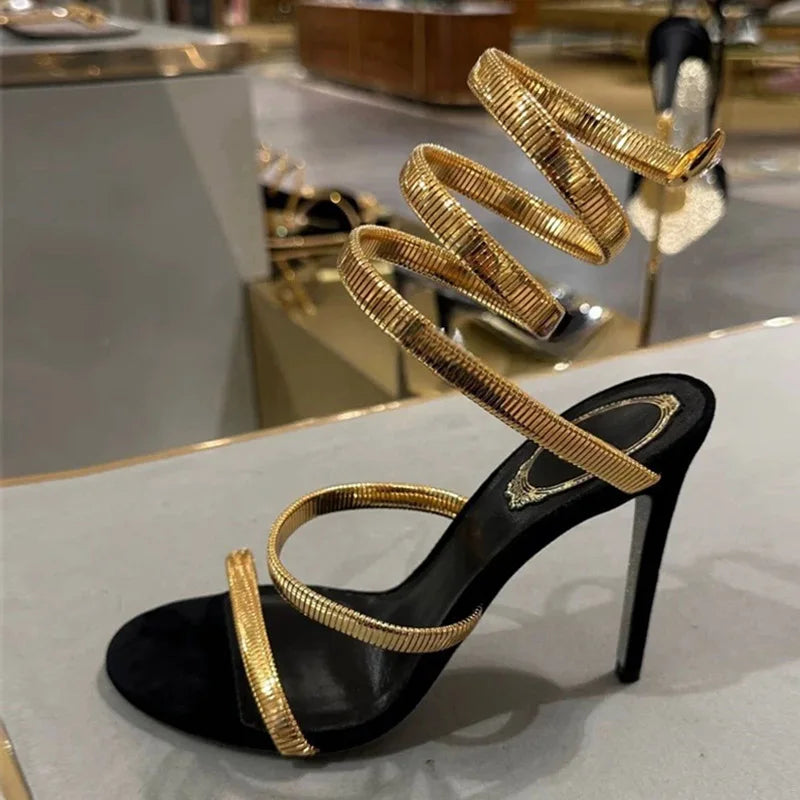 Spiral Strap Stiletto Heels