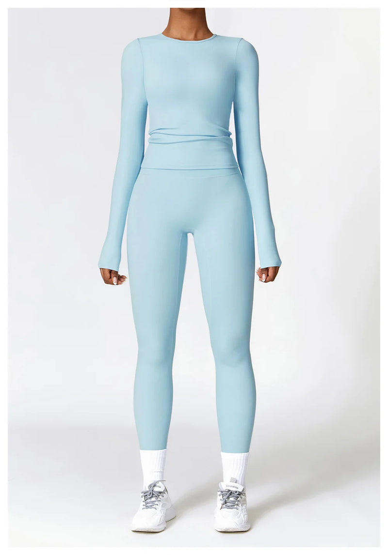 Thumbhole Long Sleeve Leggings Set