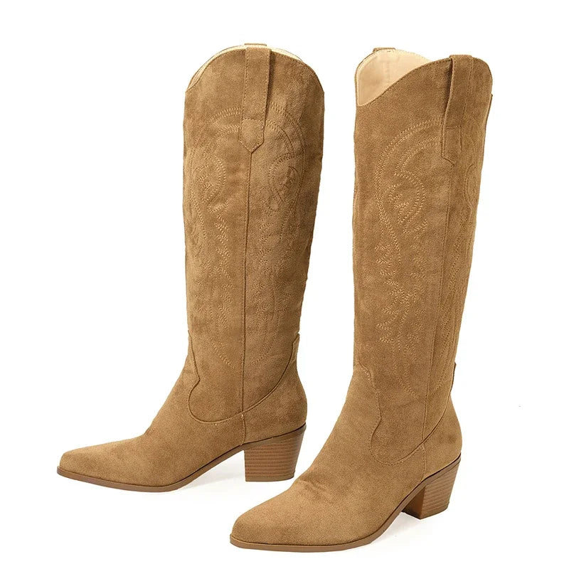 Classic Western Knee-High Boots