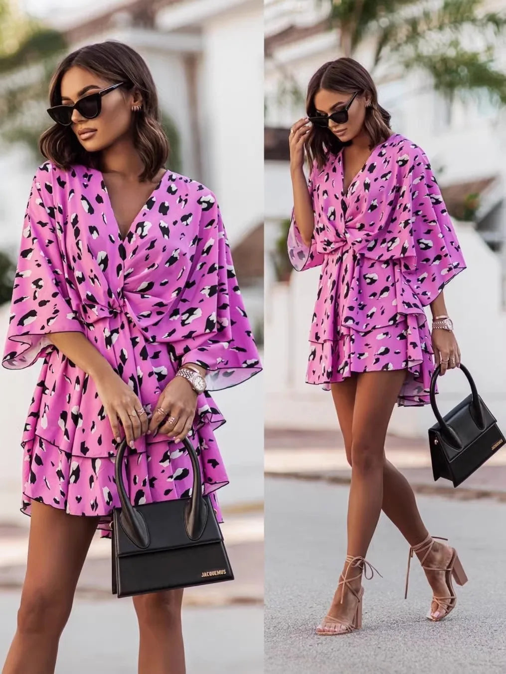 Floral Flare Kimono Mini Dress