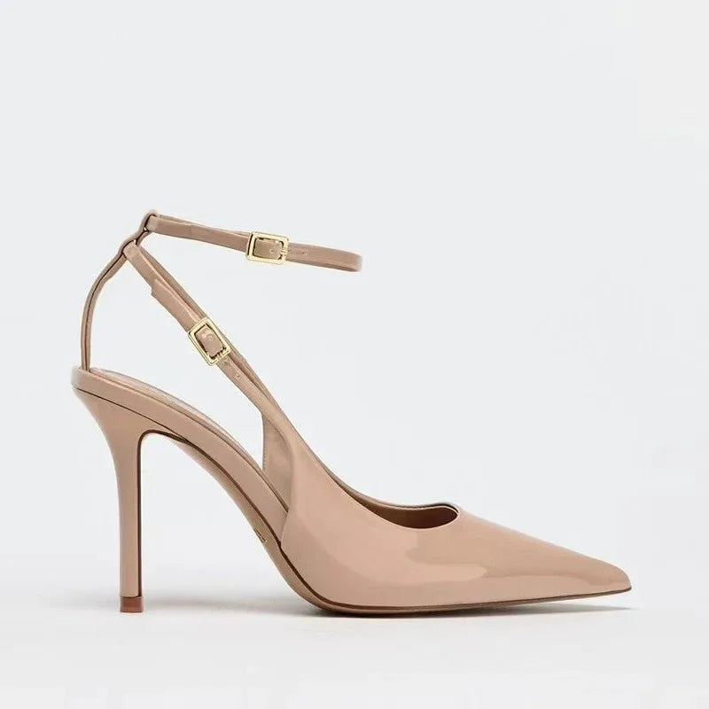 Patent Leather Ankle Strap Heels