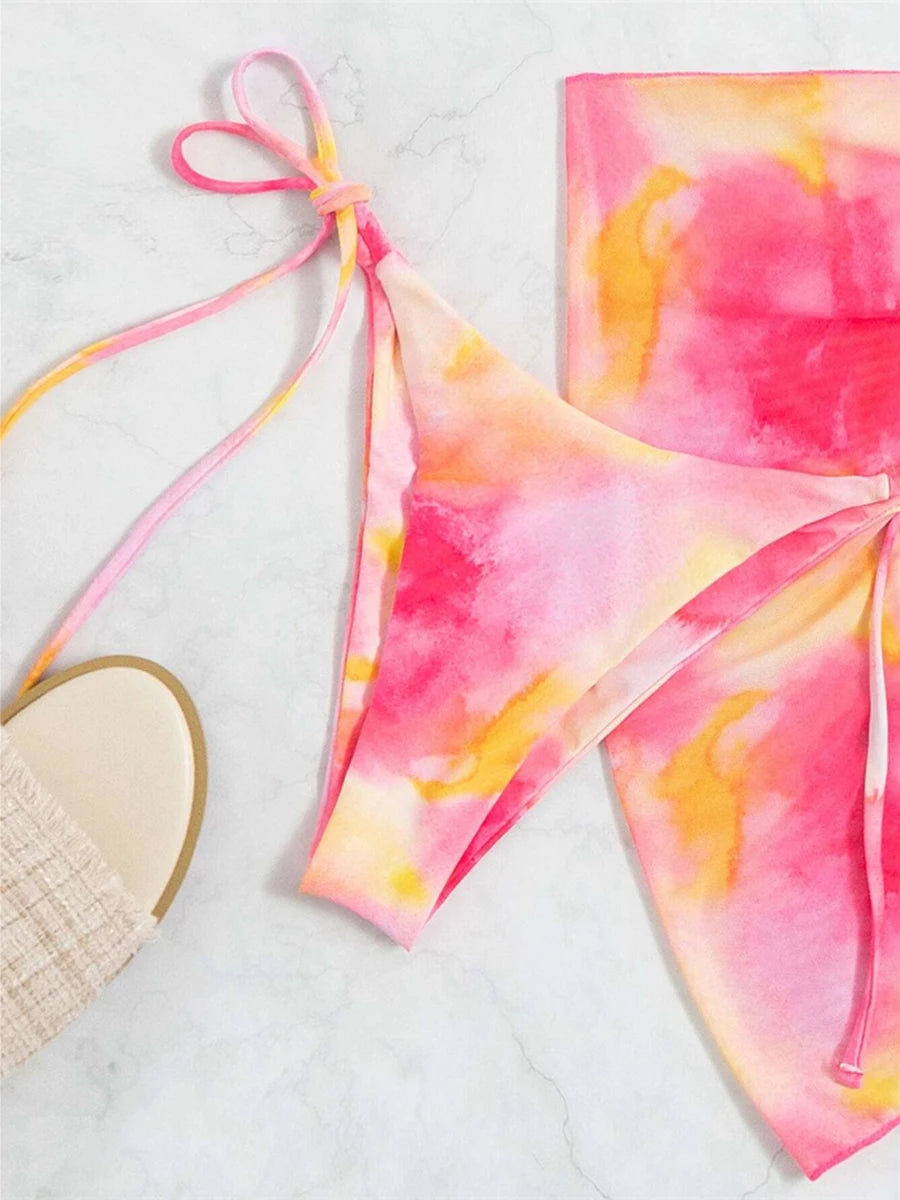 Tie-Dye Bikini with Sarong