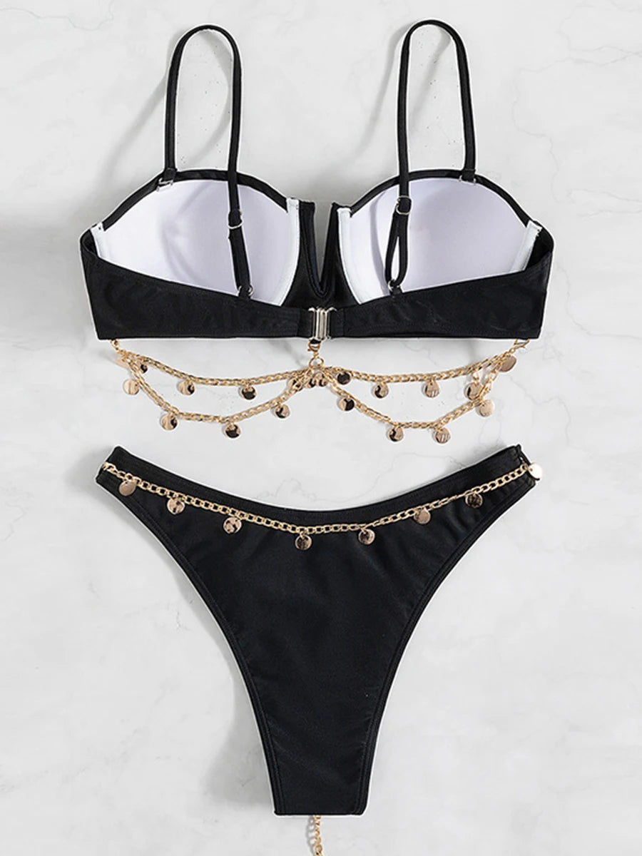 Luxury Chain Accent Bikini Set