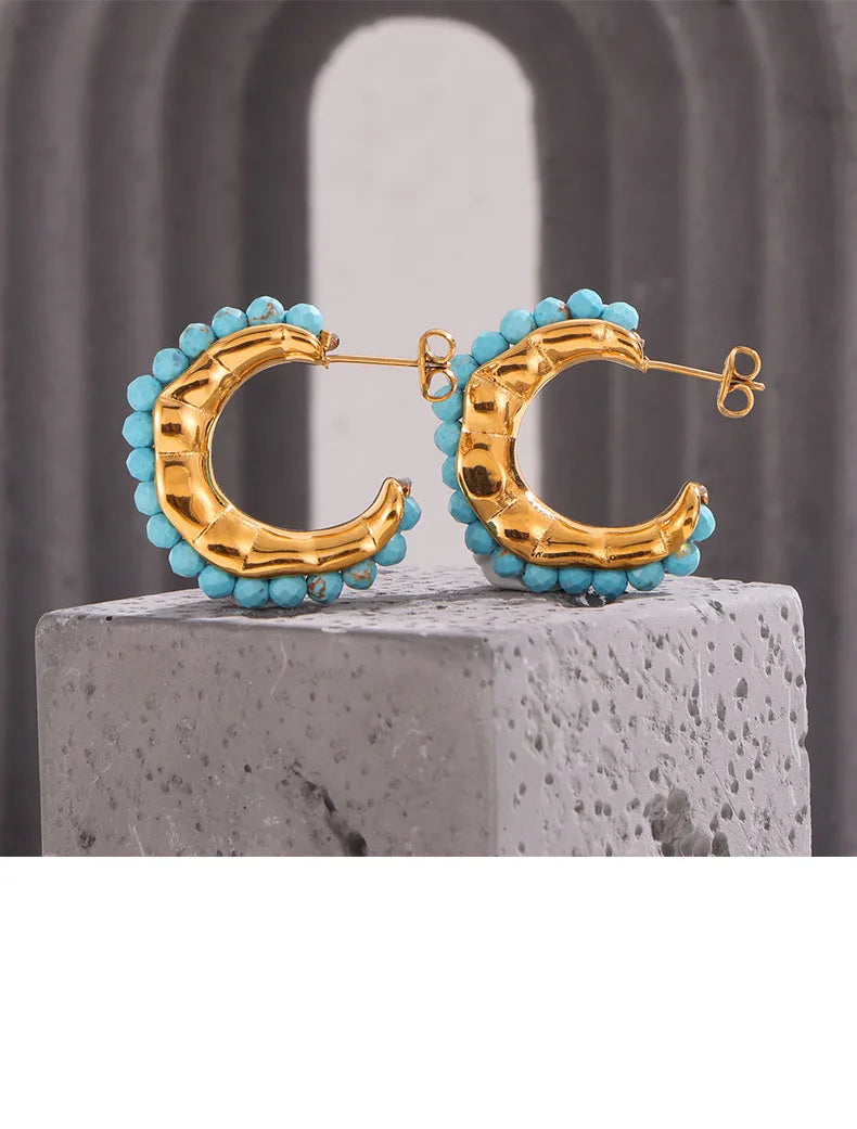 Beaded Hoop Earrings