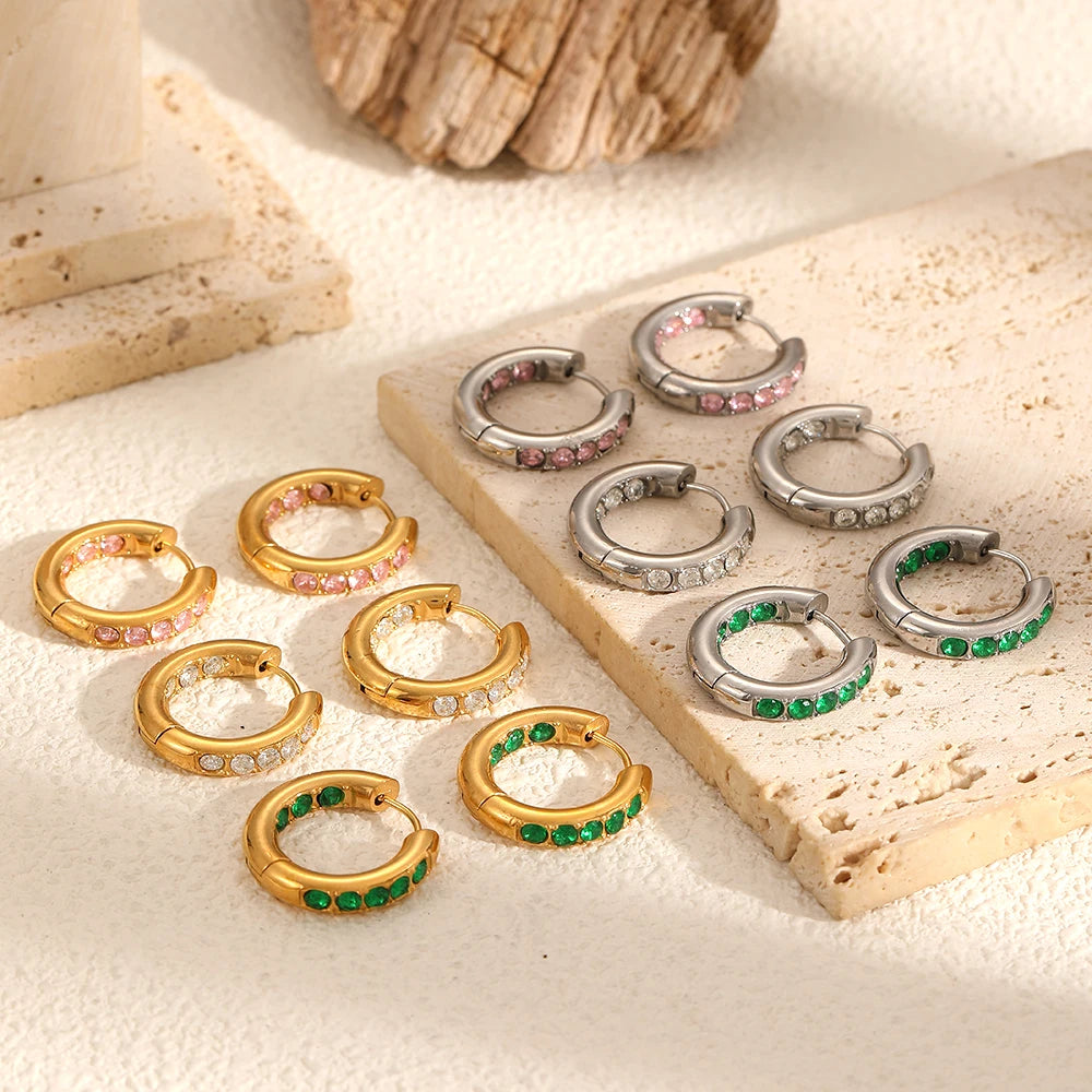 Mini Pavé Huggie Hoop Earrings