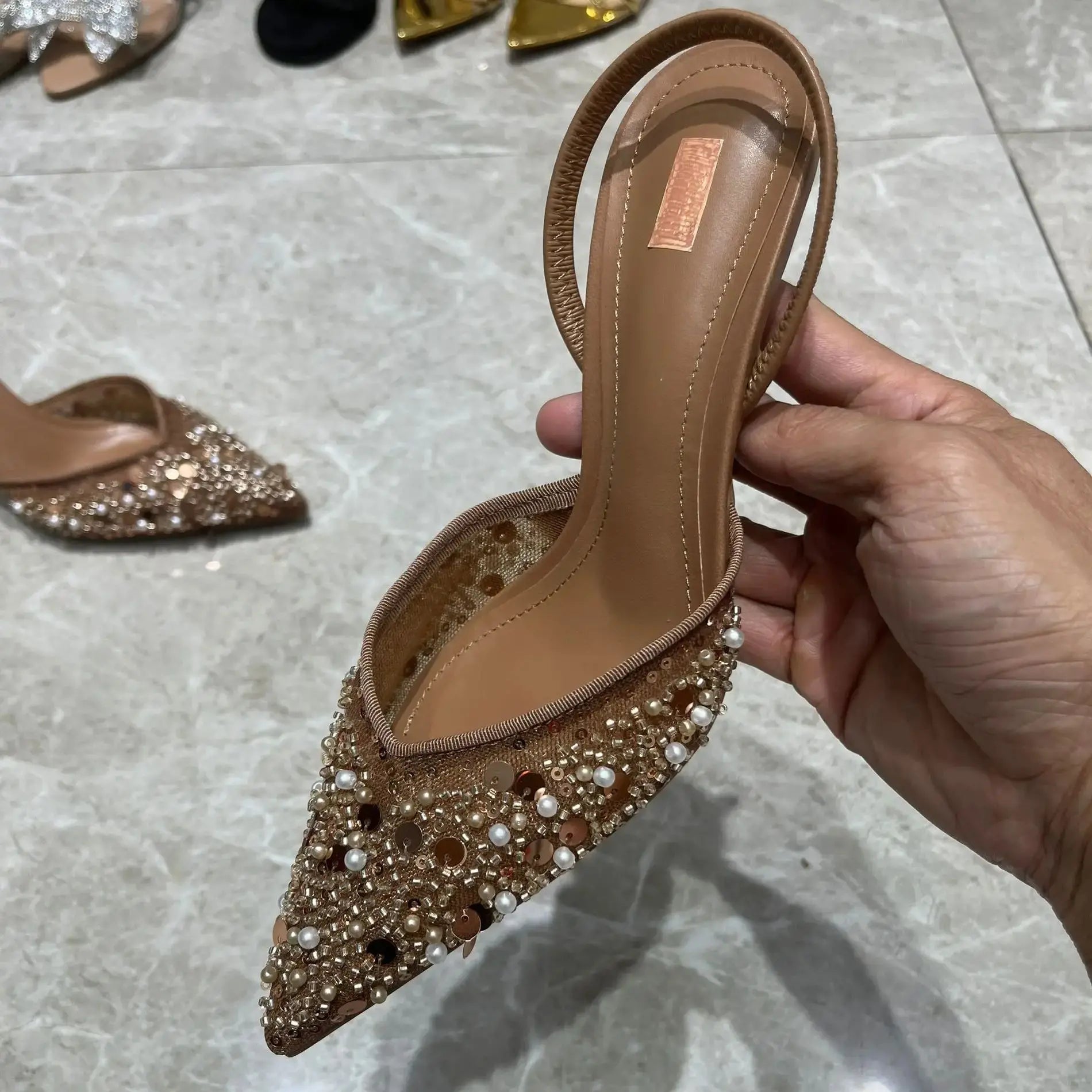 Embellished Slingback Heels