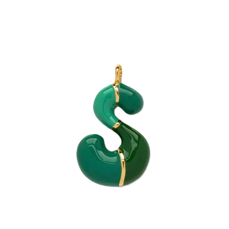 Gold Chain with Green Pendant Necklace