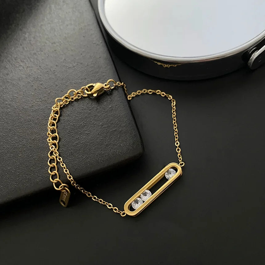 Dainty Bar Crystal Bracelet