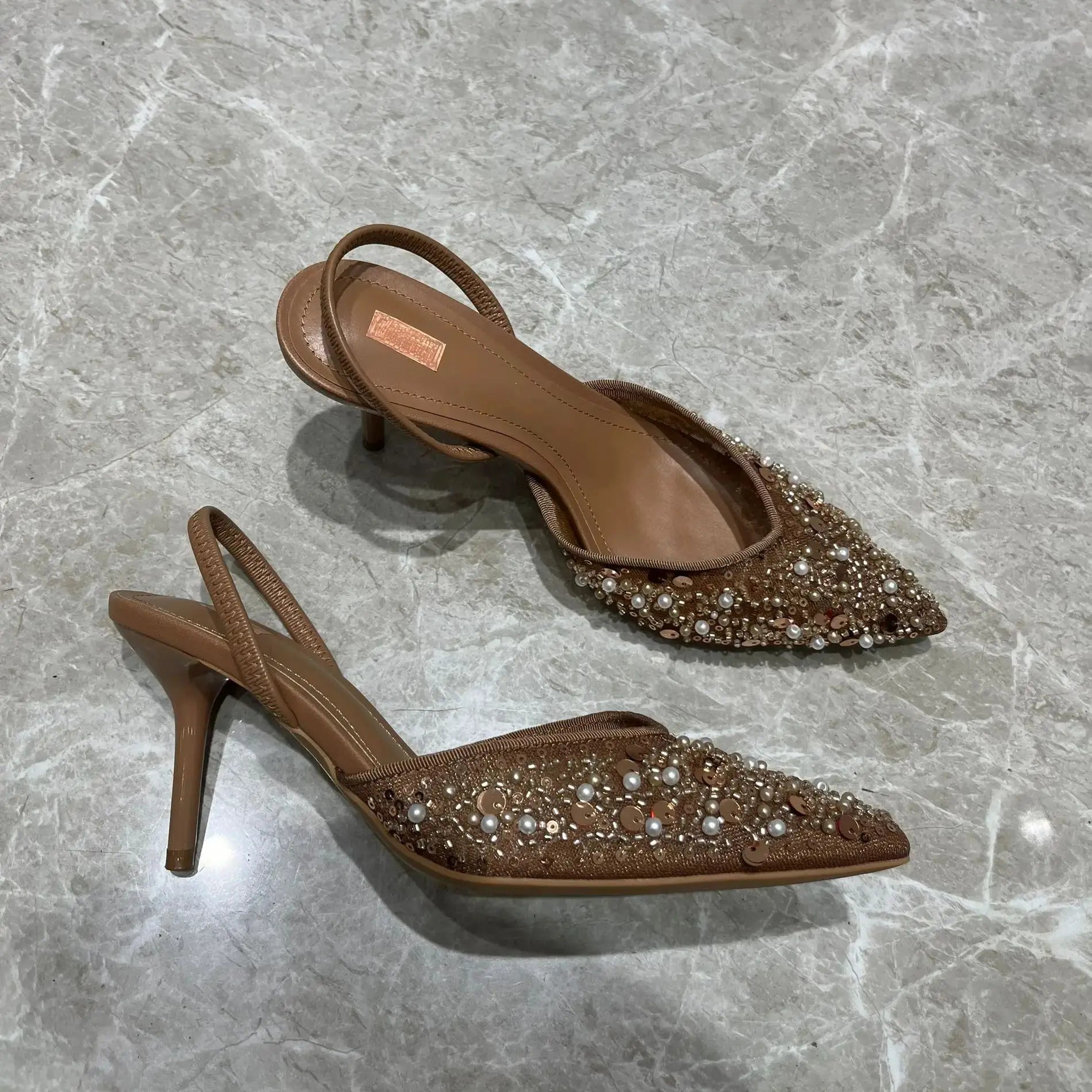 Embellished Slingback Heels