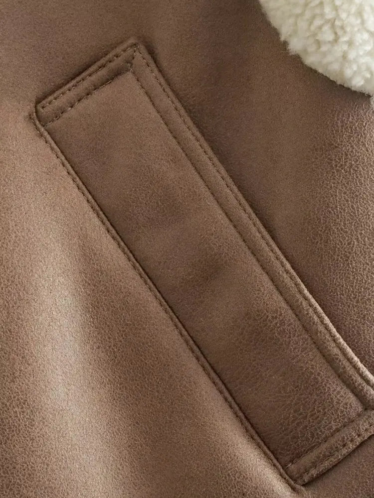 Faux Shearling Aviator Jacket