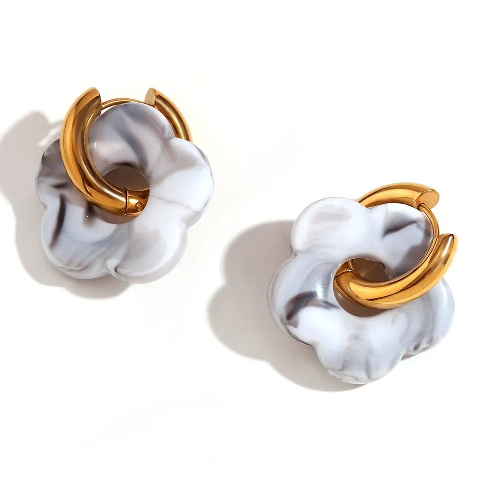 Flower Hoop Earrings