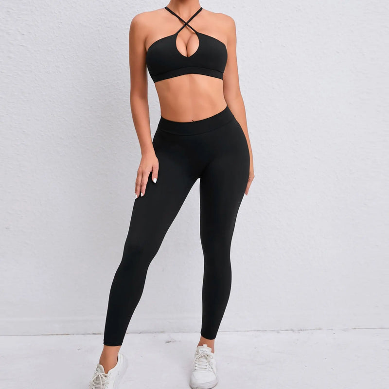 Keyhole Halter Leggings Set