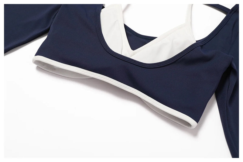 Square Neck Long Sleeve Workout Top