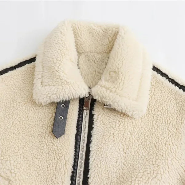 Faux Shearling Zip Jacket