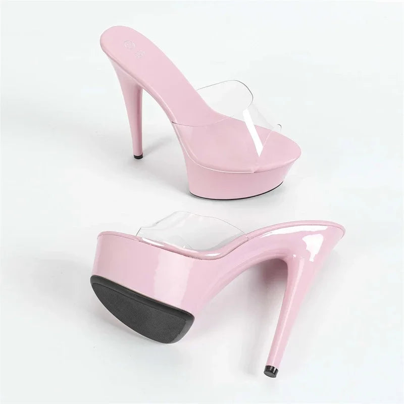 Platform Clear Strap Stiletto Heels