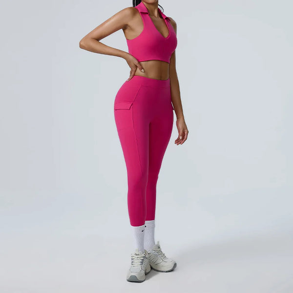 Polo Halter & Cargo Leggings Workout Set