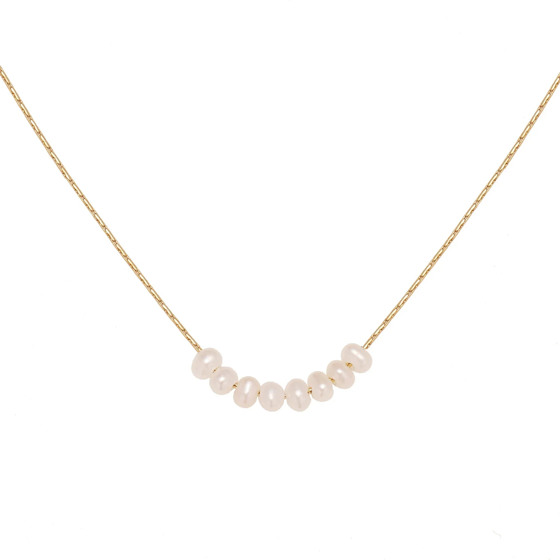 Dainty Pearl Bar Necklace