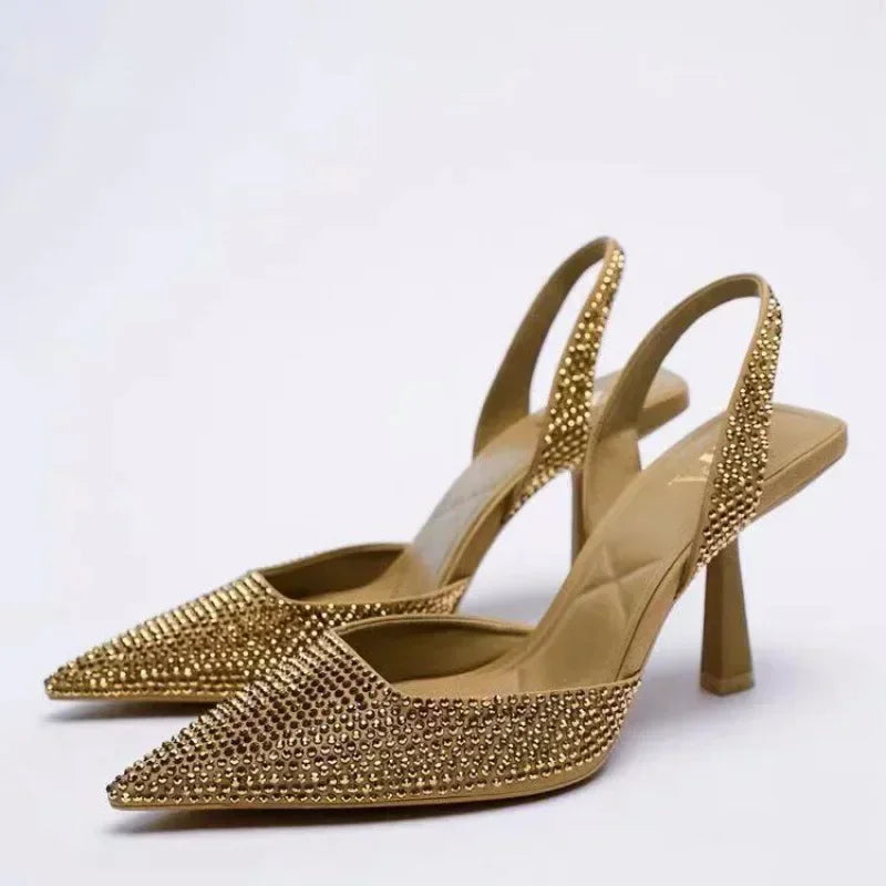 Rhinestone Slingback Stiletto Heels